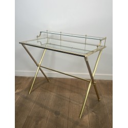 Bureau à Gradin Laiton & Verre | Maison Jansen Années 1940