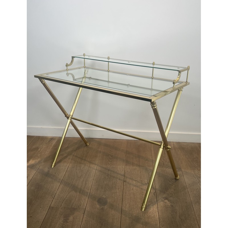 Bureau à Gradin Laiton & Verre | Maison Jansen Années 1940