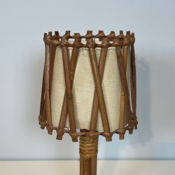 Rattan Table Lamp by Louis Sognot