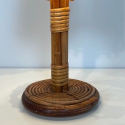 Rattan Table Lamp by Louis Sognot
