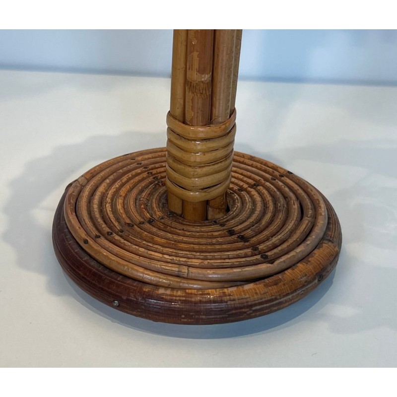 Rattan Table Lamp by Louis Sognot