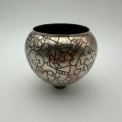 Vase dinaderie Art décor à décor géométrique – vers 1970