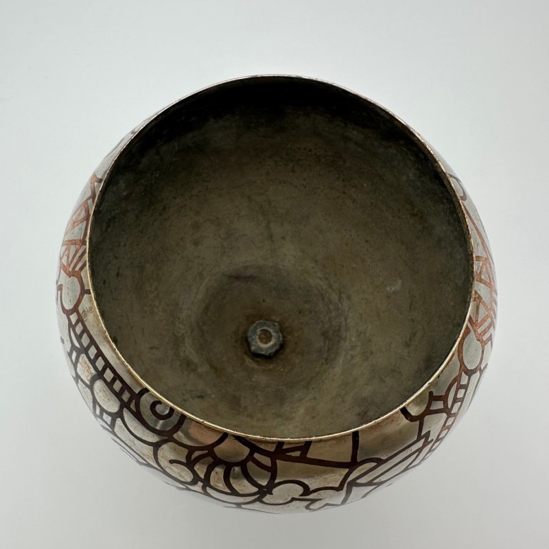 Vase dinaderie Art décor à décor géométrique – vers 1970