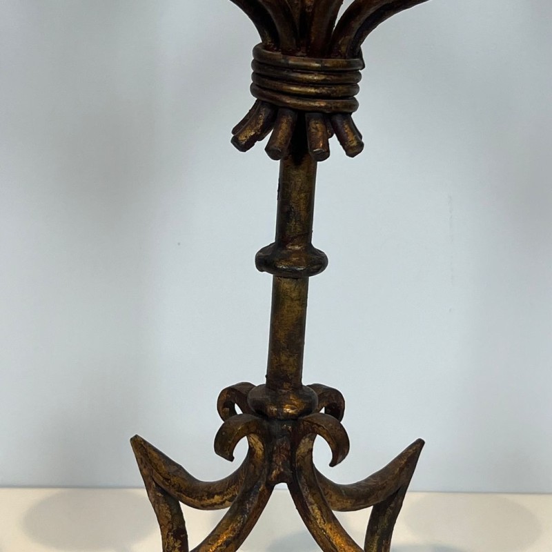 Eleven-Light Gilt Iron Candlestick, French Work, circa 1940