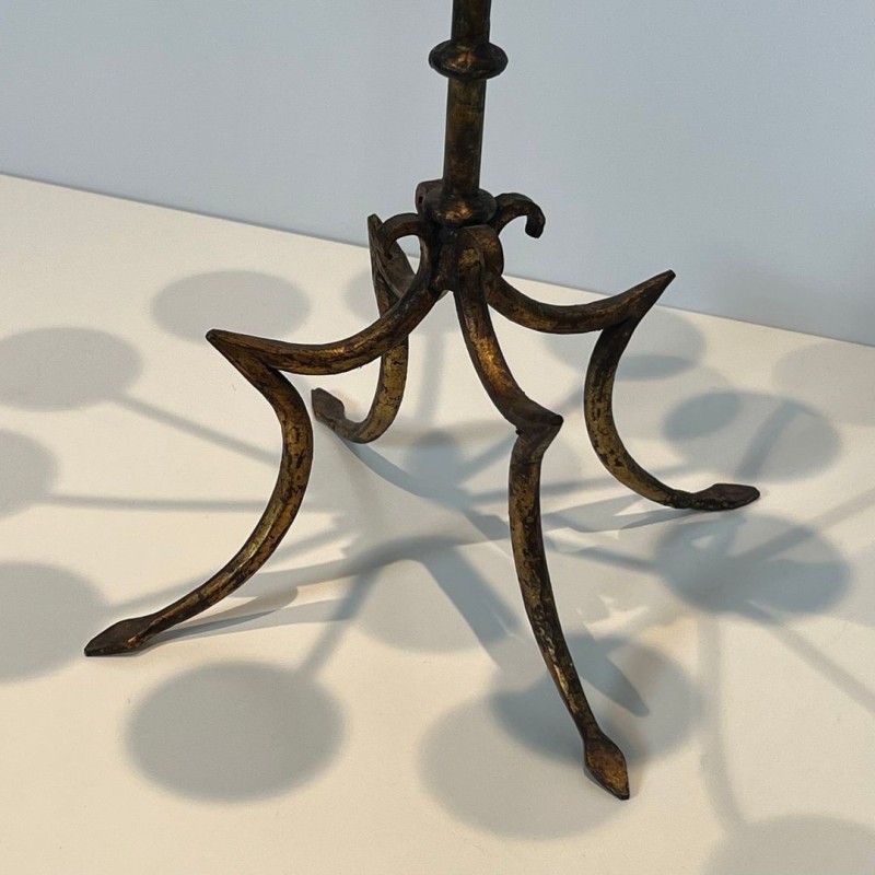 Eleven-Light Gilt Iron Candlestick, French Work, circa 1940