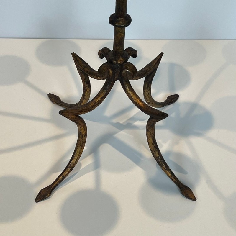 Eleven-Light Gilt Iron Candlestick, French Work, circa 1940