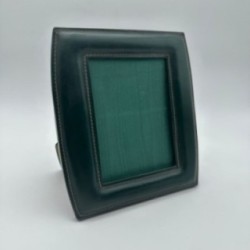 Cadre photo en cuir vert, dans le goût de Jacques Adnet – Travail français, vers 1950