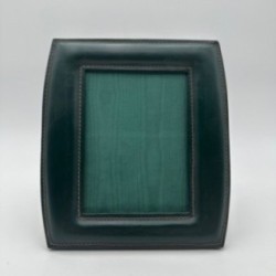 Cadre photo en cuir vert, dans le goût de Jacques Adnet – Travail français, vers 1950