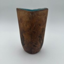 Vase Céramique Cuir Peint De Coccio, Italie, 1950
