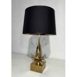 Lampe Nénuphar Bronze et Laiton, Maison Charles, vers 1970