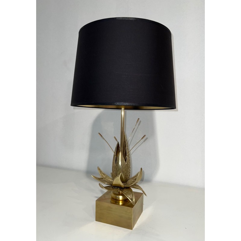 Nénuphar Table Lamp in Bronze and Brass, Maison Charles, circa 1970