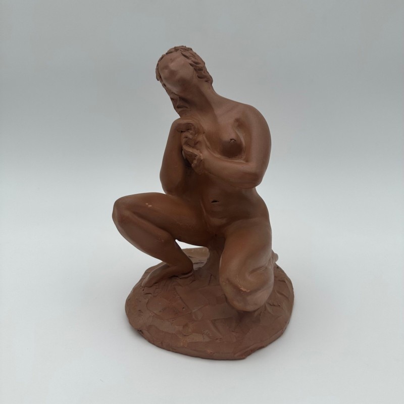 Statue Femme Nue Terre Cuite N. Hottot, XXe Siècle