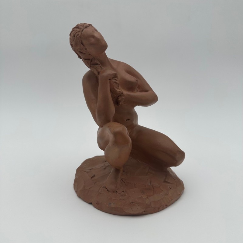 Female Nude Terracotta Sculpture, N. Hottot, 20th Century