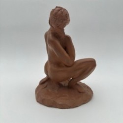 Female Nude Terracotta Sculpture, N. Hottot, 20th Century