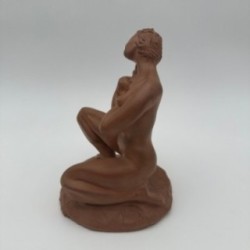 Female Nude Terracotta Sculpture, N. Hottot, 20th Century
