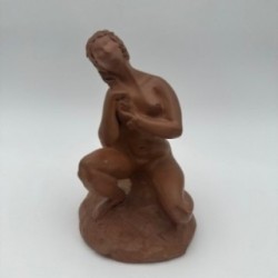 Statue Femme Nue Terre Cuite N. Hottot, XXe Siècle