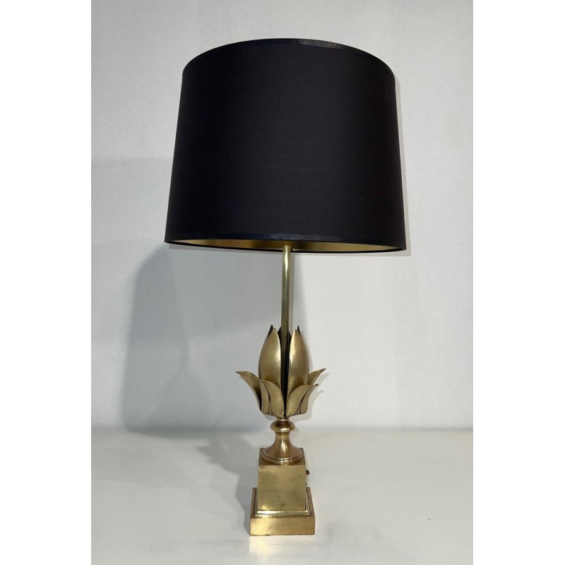 Lampe Fleur Laiton dans le Goût de Maison Charles, vers 1970