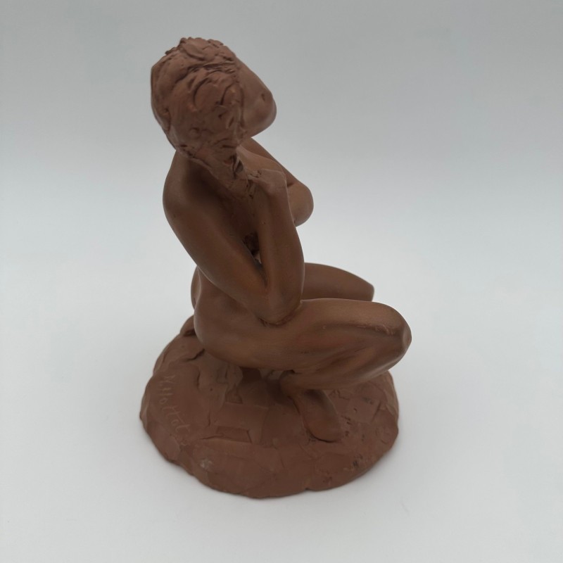 Female Nude Terracotta Sculpture, N. Hottot, 20th Century