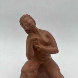 Female Nude Terracotta Sculpture, N. Hottot, 20th Century
