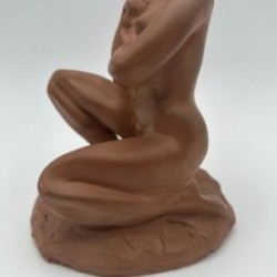 Female Nude Terracotta Sculpture, N. Hottot, 20th Century