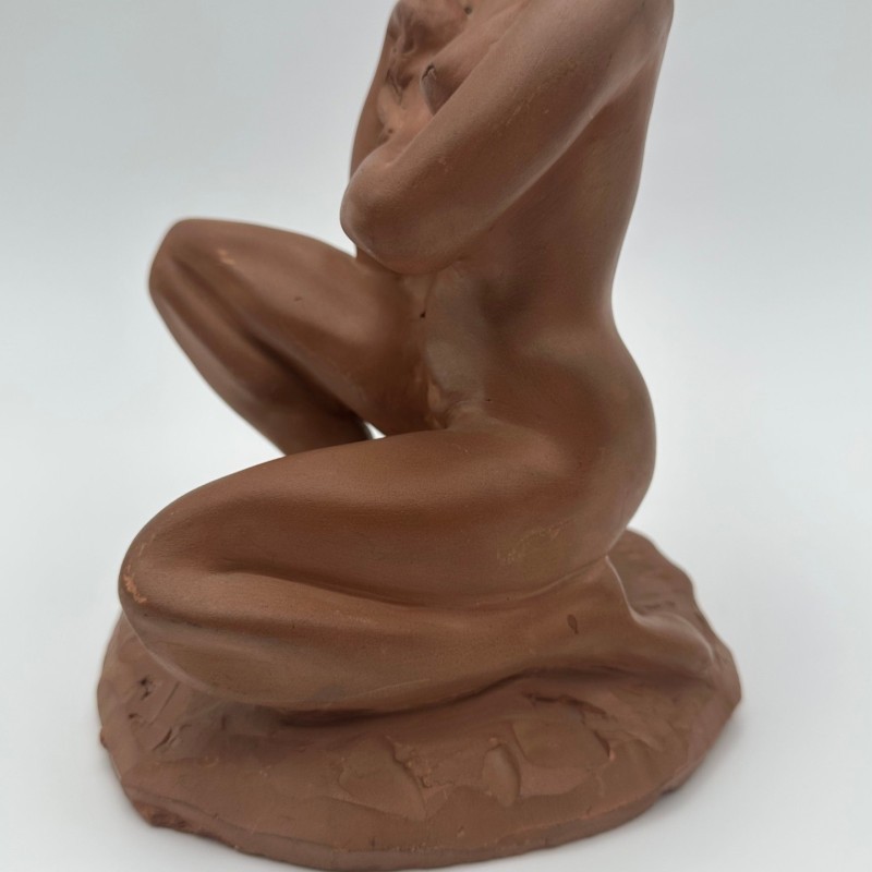 Female Nude Terracotta Sculpture, N. Hottot, 20th Century