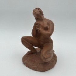 Female Nude Terracotta Sculpture, N. Hottot, 20th Century