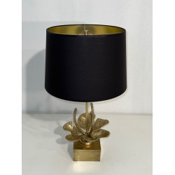 Lampe Nénuphar Bronze et Laiton, Maison Charles, vers 1970
