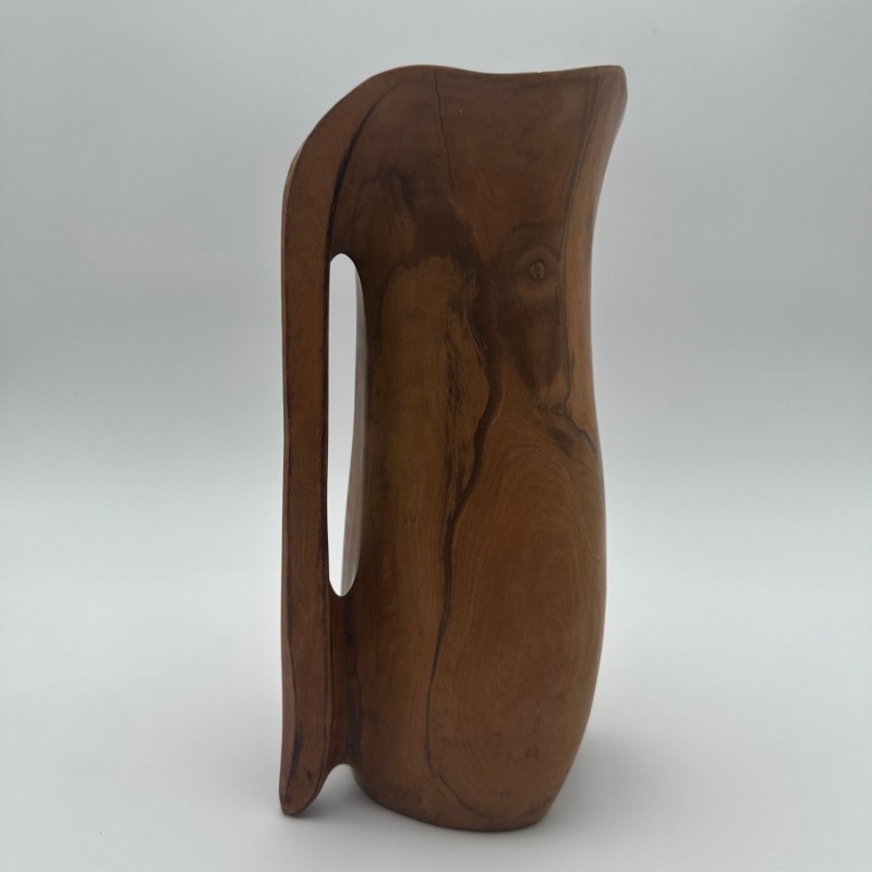 Sculptural Wood Pitcher, Style Noll, France, 1950s