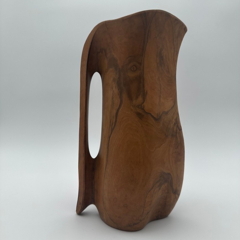 Sculptural Wood Pitcher, Style Noll, France, 1950s