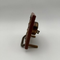 Horloge Bureau Bayard Cuir Laiton, France, 1953
