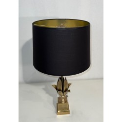 Flower Brass Table Lamp in the Style of Maison Charles, circa 1970