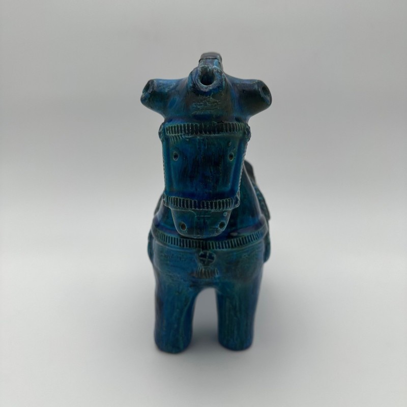 Cheval Céramique Bleue Aldo Londi Bitossi, 1960