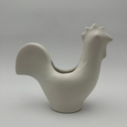 White Ceramic Rooster, Style of Jouve, Circa 1950