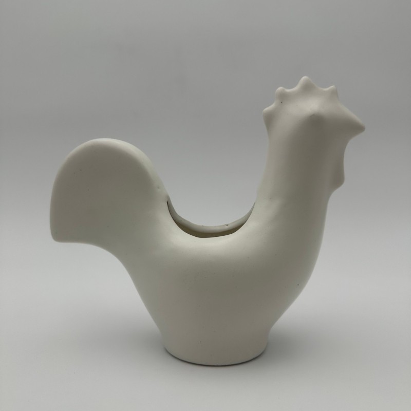 White Ceramic Rooster, Style of Jouve, Circa 1950
