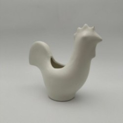 White Ceramic Rooster, Style of Jouve, Circa 1950