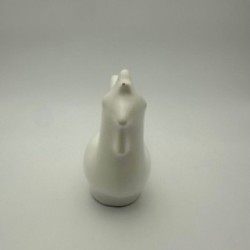 Coq Céramique Blanche dans le Goût de Jouve, Vers 1950