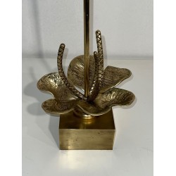 Lampe Nénuphar Bronze et Laiton, Maison Charles, vers 1970