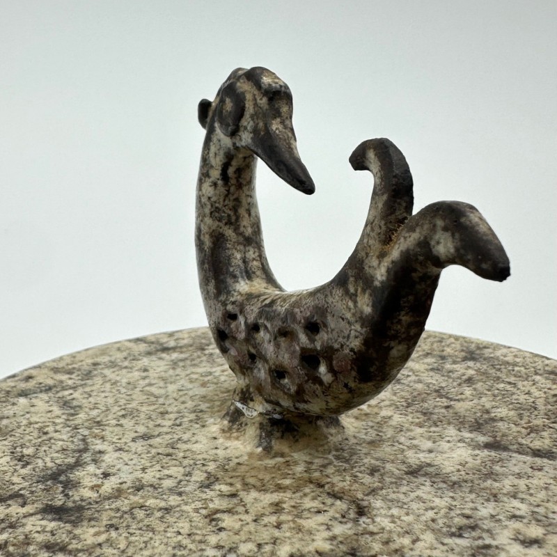 Pot couvert en céramique polychrome de Jean Derval. Années 1970