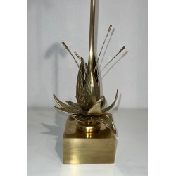 Nénuphar Table Lamp in Bronze and Brass, Maison Charles, circa 1970