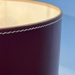 Lampe Bureau Cuir Rouge Laiton, Goût Adnet, Vers 1970