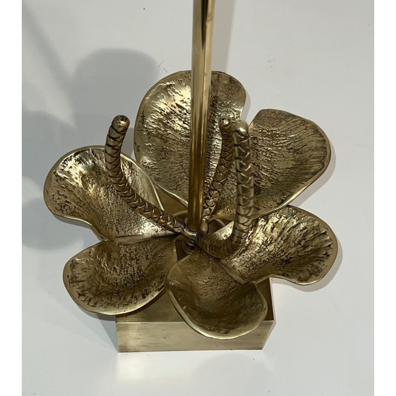 Lampe Nénuphar Bronze et Laiton, Maison Charles, vers 1970