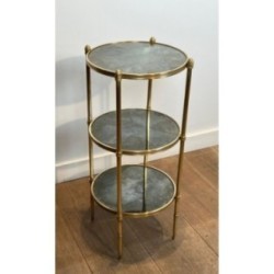 Sellette Bronze Miroirs Églomisés, Maison Baguès, Vers 1940