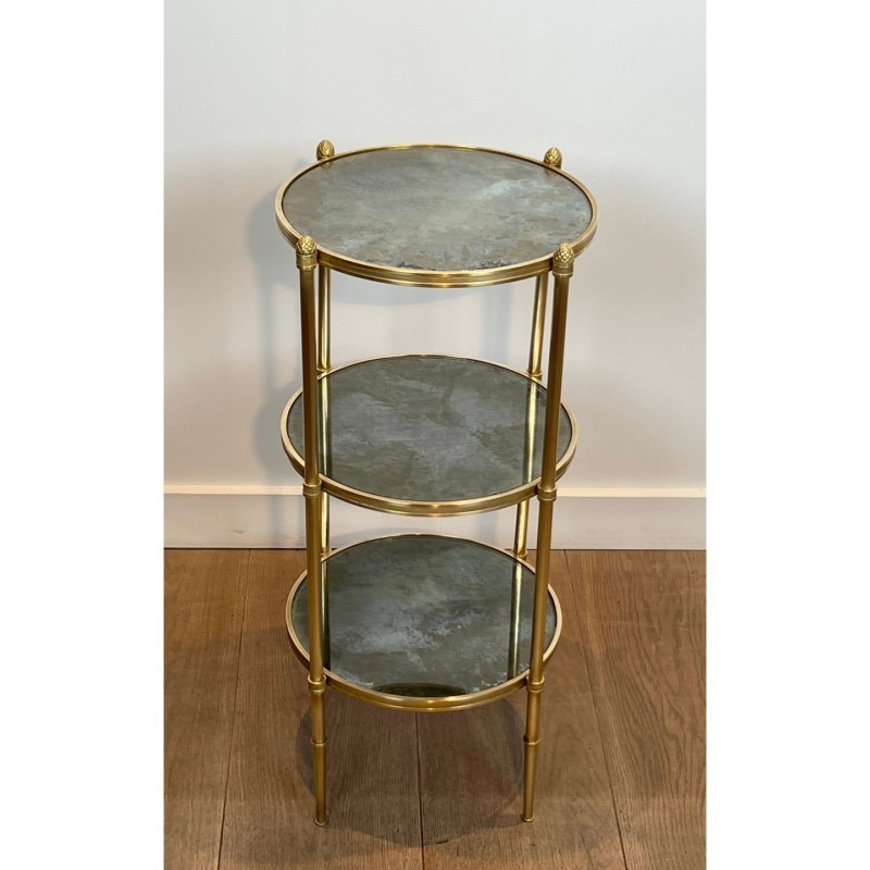 Sellette Bronze Miroirs Églomisés, Maison Baguès, Vers 1940