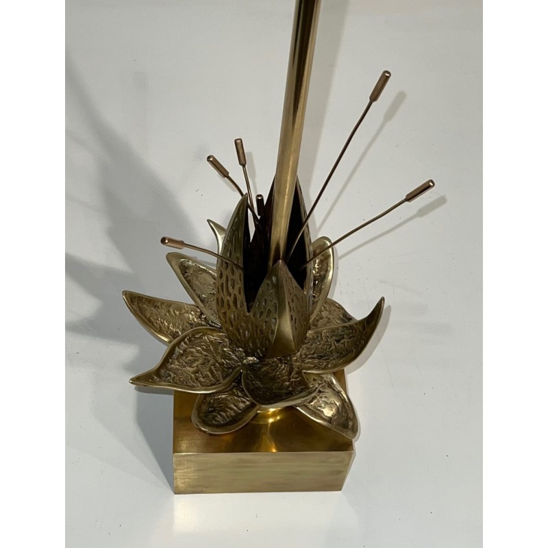 Nénuphar Table Lamp in Bronze and Brass, Maison Charles, circa 1970