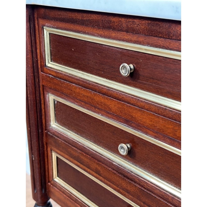 Paire Bouts Canapé Acajou Laiton Marbre, Vers 1940