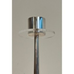 Design Candle Holder Silvered Metal & Plexiglass, c.1970