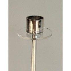 Design Candle Holder Silvered Metal & Plexiglass, c.1970