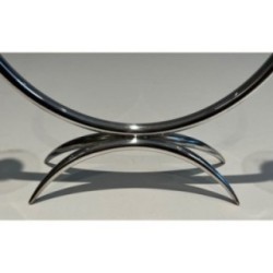 Bougeoir Design Métal Argenté Plexiglass, Vers 1970