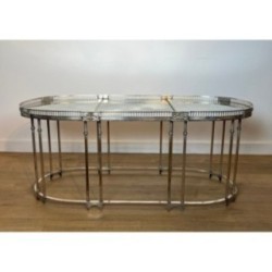 Neoclassical Coffee Table Silvered Metal & Mirrors, c.1940