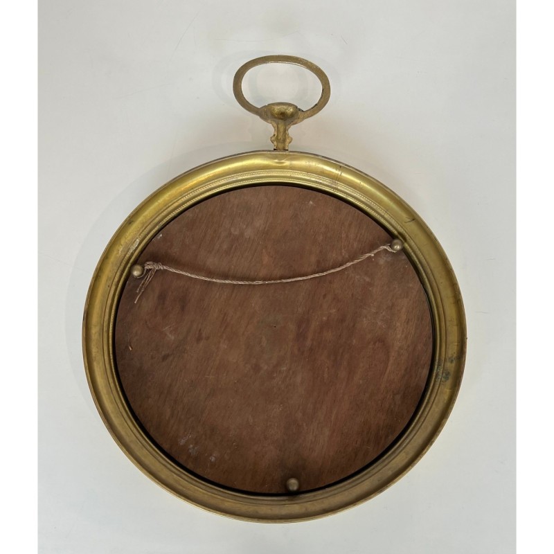 Large Brass Pocket Watch Mirror, c.1970